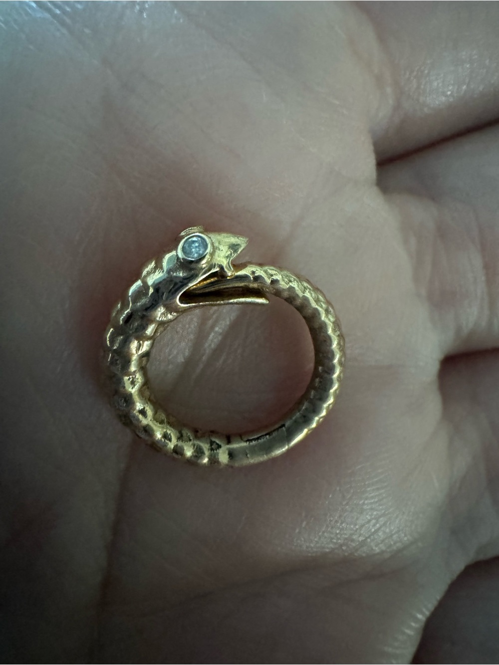 14k Gold and Diamond Snake Connector
